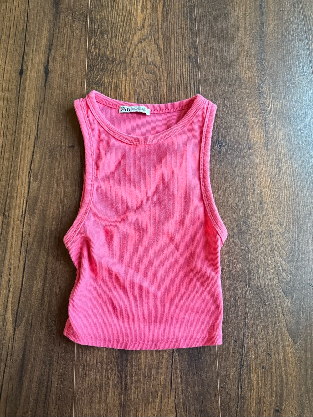 Zara Pink Ribbed Tank Top